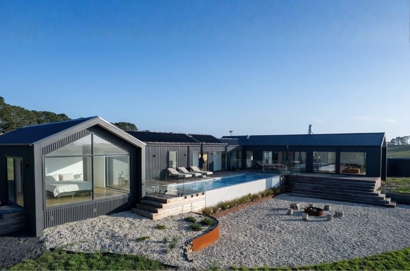 Arawata Project by Anchor Homes - Prefab Modular Home Builder - Barn Style Off Grid Home_Exterior Gable Windows