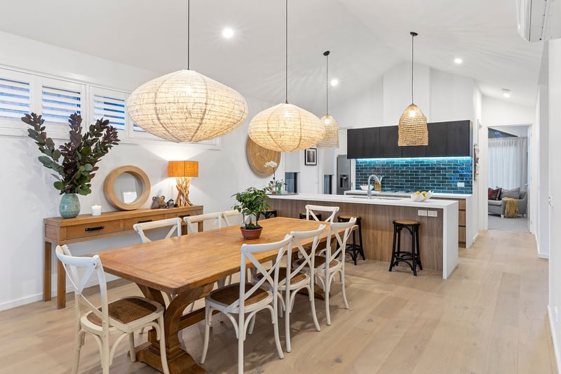 Home design dining area and kitchen