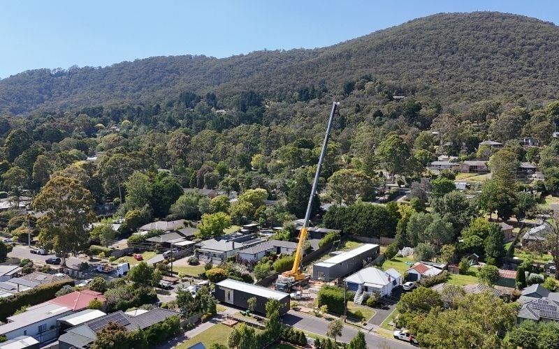 Custom Prefab Modular Home Design - The Montrose Project - Anchor Homes_Crane Install