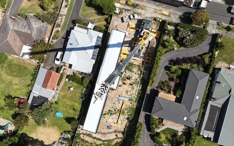 Custom Prefab Modular Home Design - The Montrose Project - Anchor Homes_Craning in Modules