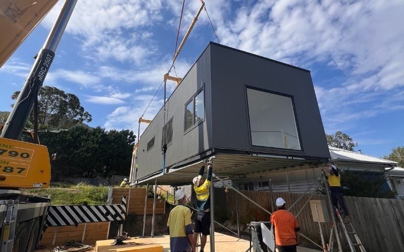 Custom Prefab Modular Home Design - The Montrose Project - Anchor Homes_Installation of Modules