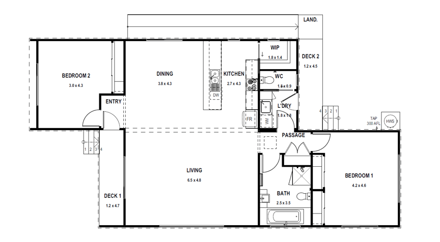 Hampton 12 - Floorplan - Skillion