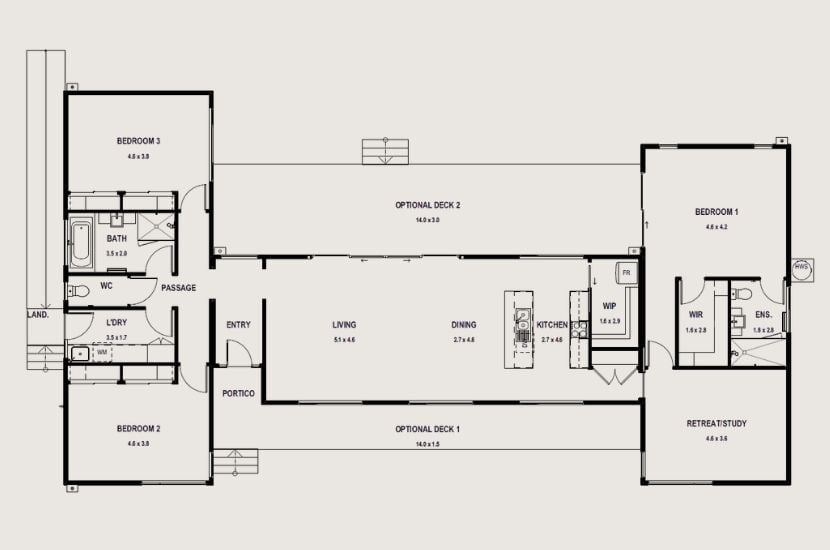Newhaven 19 Prefab Modular Home Design Floorplan 3 Bedroom - Anchor Homes