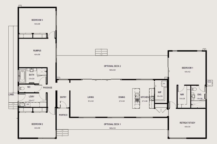 Newhaven 21 Prefab Modular Home Design Floorplan 3 Bedroom - Anchor Homes