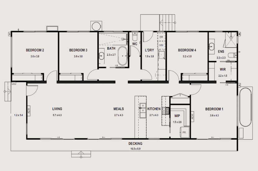 Sawmill Settlement Project - Floorplan - Anchor Homes - Prefab Modular Home Builder - 4 Bedroom Home Design
