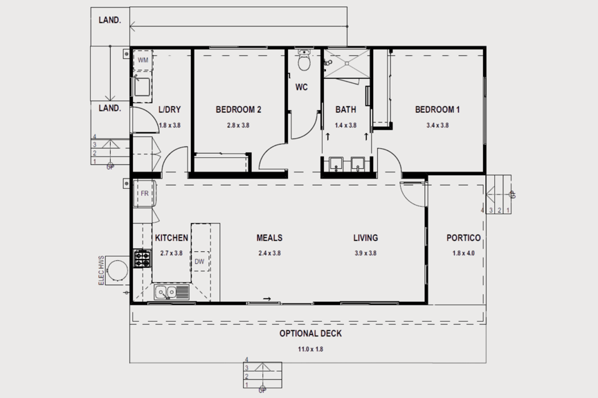 Shoreham 9 2-Bedroom Modular Home Design Floorplan