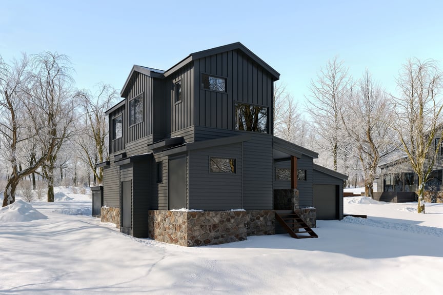 The Dinner Plain Project - Custom Anchor Homes Prefab Modular Home - Exterior Front 2