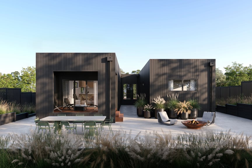 The Montrose Project - Custom Anchor Homes Prefab Modular Home - Exterior Back