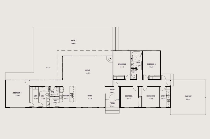 Trentham 5-Bedroom Custom Floorplan